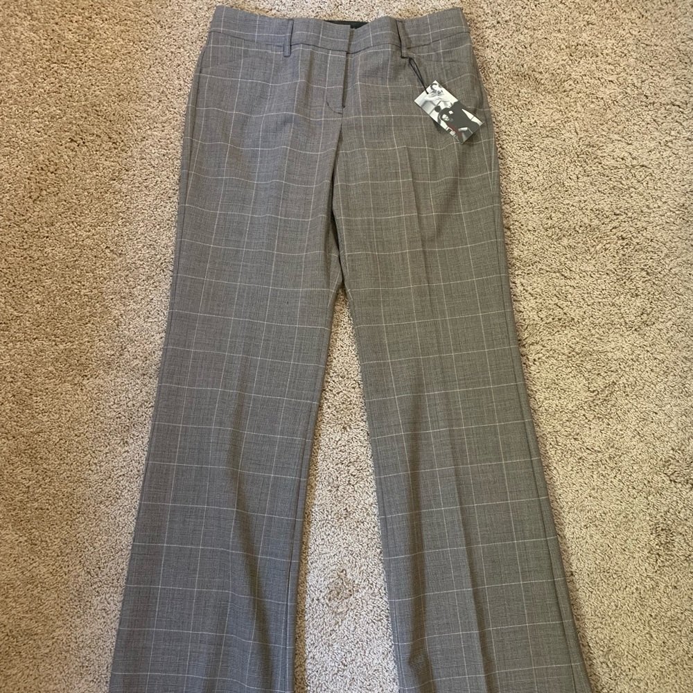 NWT Express Editor size 6 plaid shimmer flare work pants